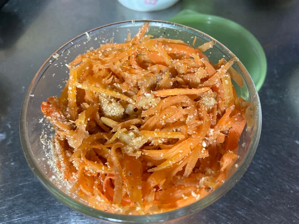 人参のごま味噌和え完成