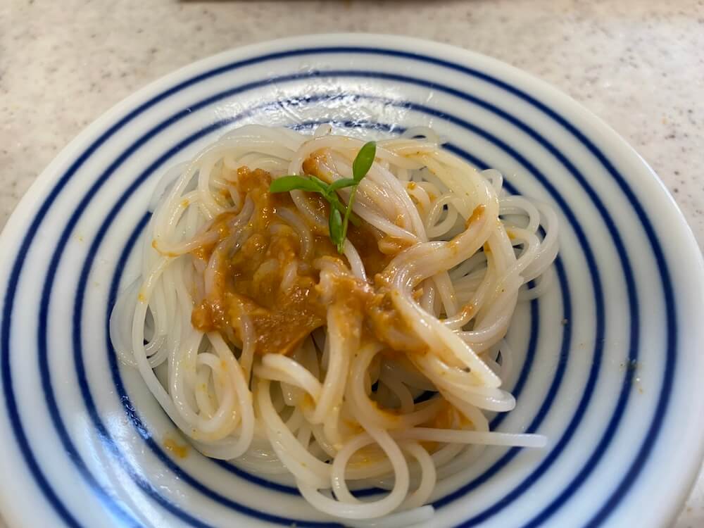豆苗も載せて