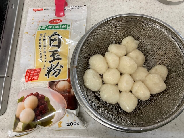 コープ沖縄で買った白玉粉と団子