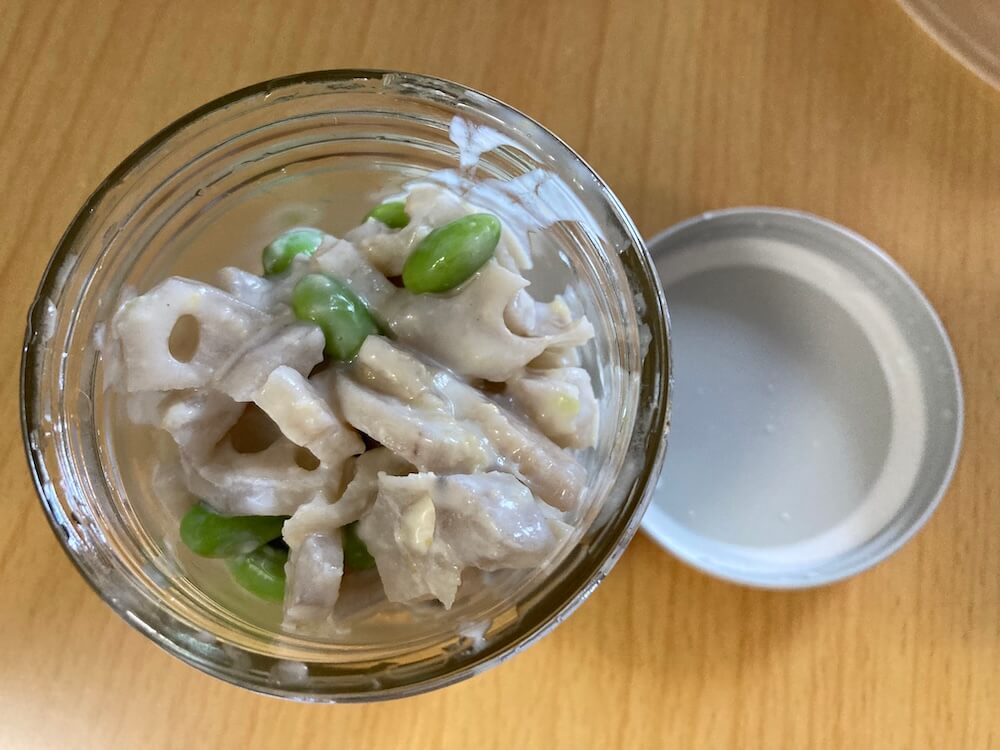 美味しい蓮根と枝豆の常備菜
