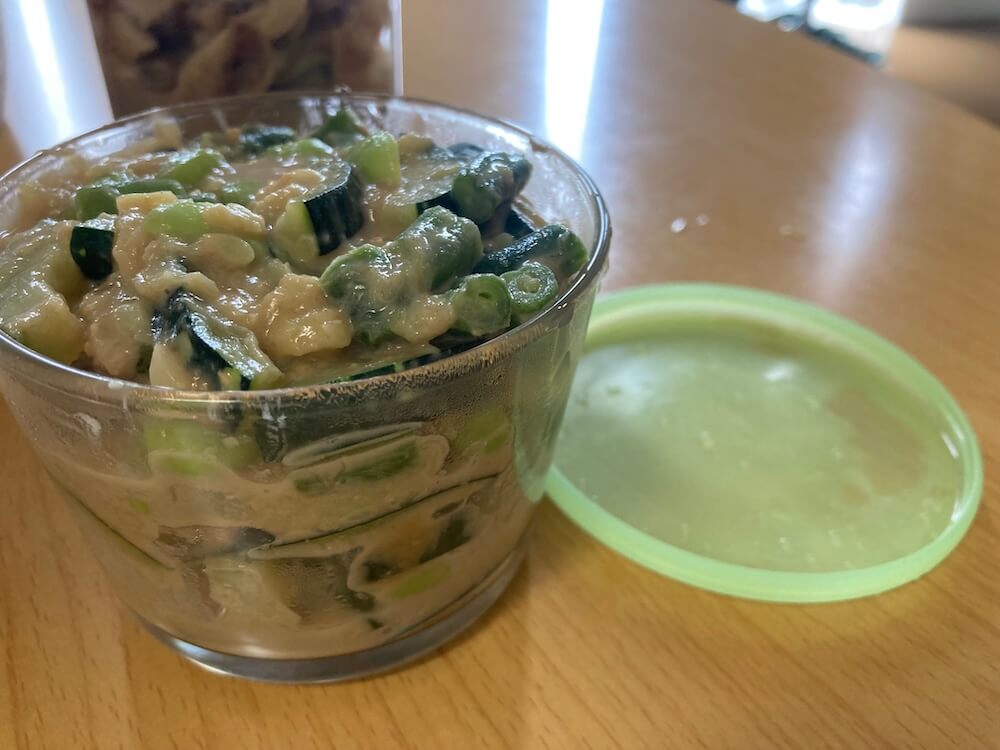 美味しいズッキーニごま味噌和え